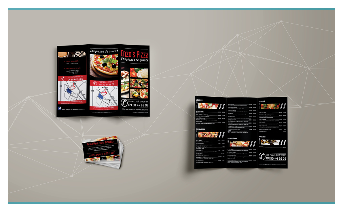Flyer & carte de fidélité - Enzo's pizza