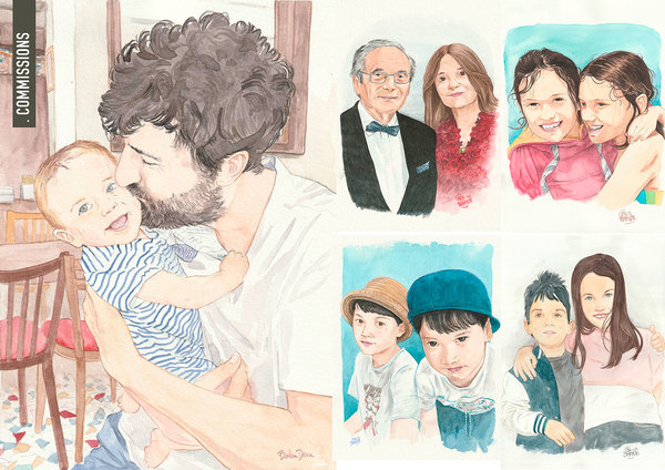 Portarit - commissions - aquarelle et crayon