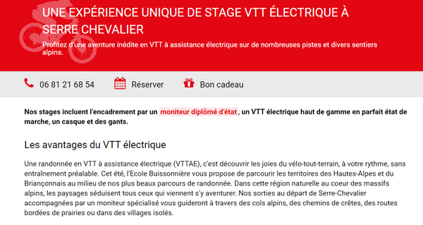 SEO site de VTT