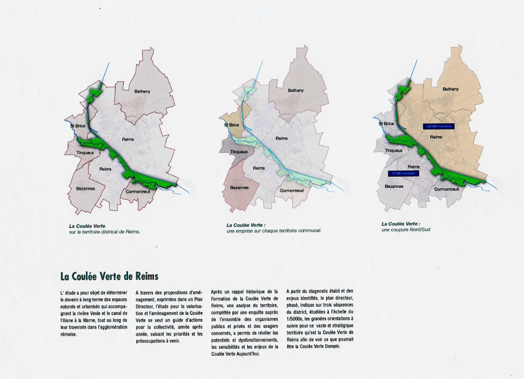 Carte du projet d'urbanisle de la coule verte  Reims