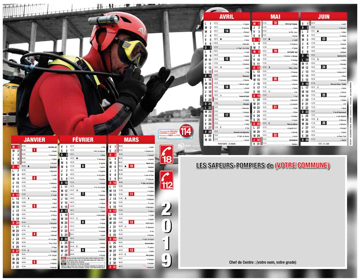 Création et mise en page d'un Calendrier de Pompier.