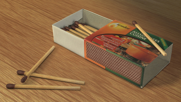 Boîte d'allumettes en 3D