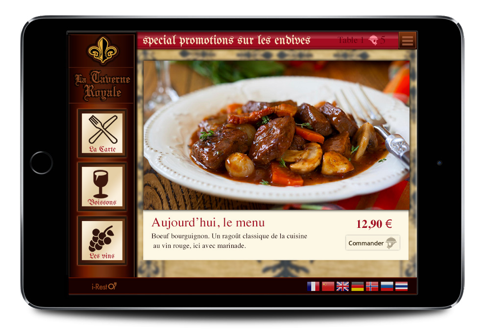 Exemple Tablette i-RestO 2