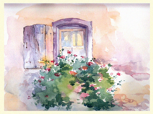 La fentre, aquarelle