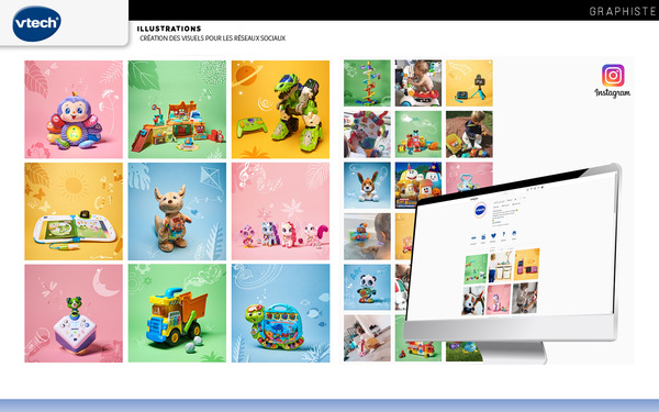 Illustrations + création des visuels pour Instagram - Vtech