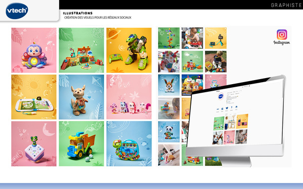 Illustrations + cration des visuels pour Instagram - Vtech