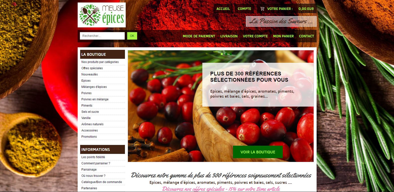 Site internet e-Commerce Oxatis Meuse Epices
