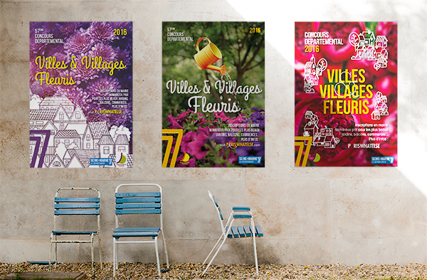 proposition d'affiche pour l'opération Villes et Villages Fleuries en Seine-et-M