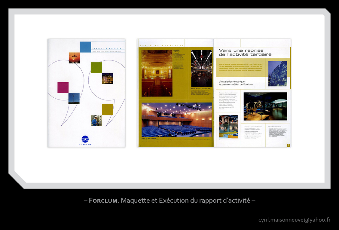 Forclum - Maquette et exécution du rapport d'activité