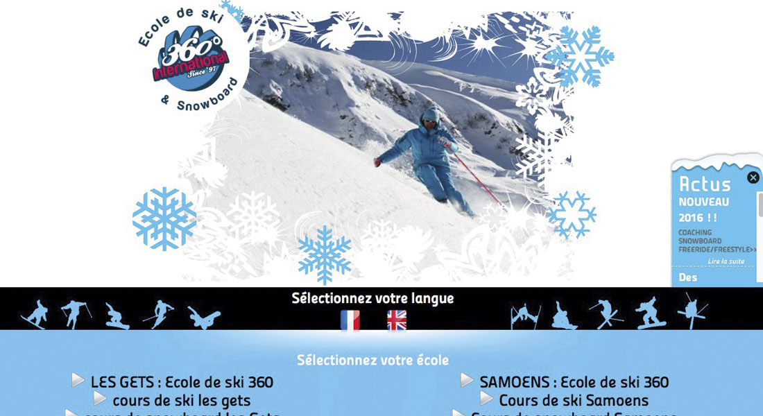 Site Ecole de ski 360 international