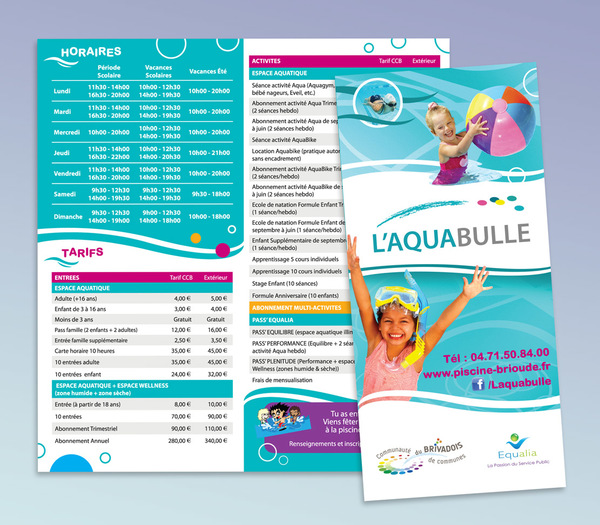 Dépliant pour L'Aquabulle