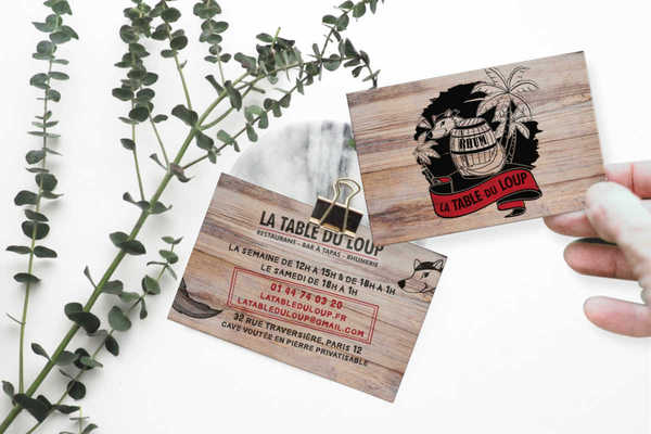 Carte de visite restaurant