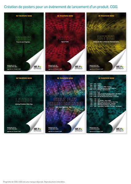 Création de posters pour un événement de lancement d’un produit. CGG.