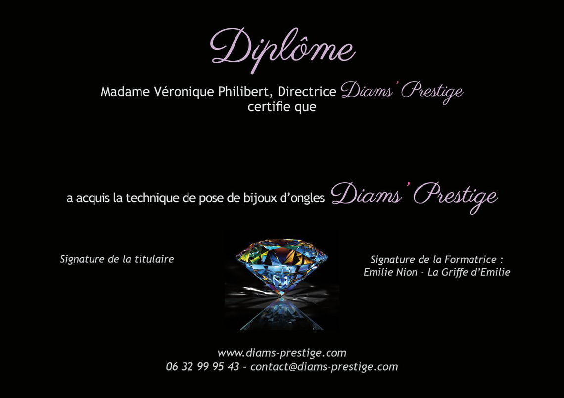 Diplôme Diam's Prestige