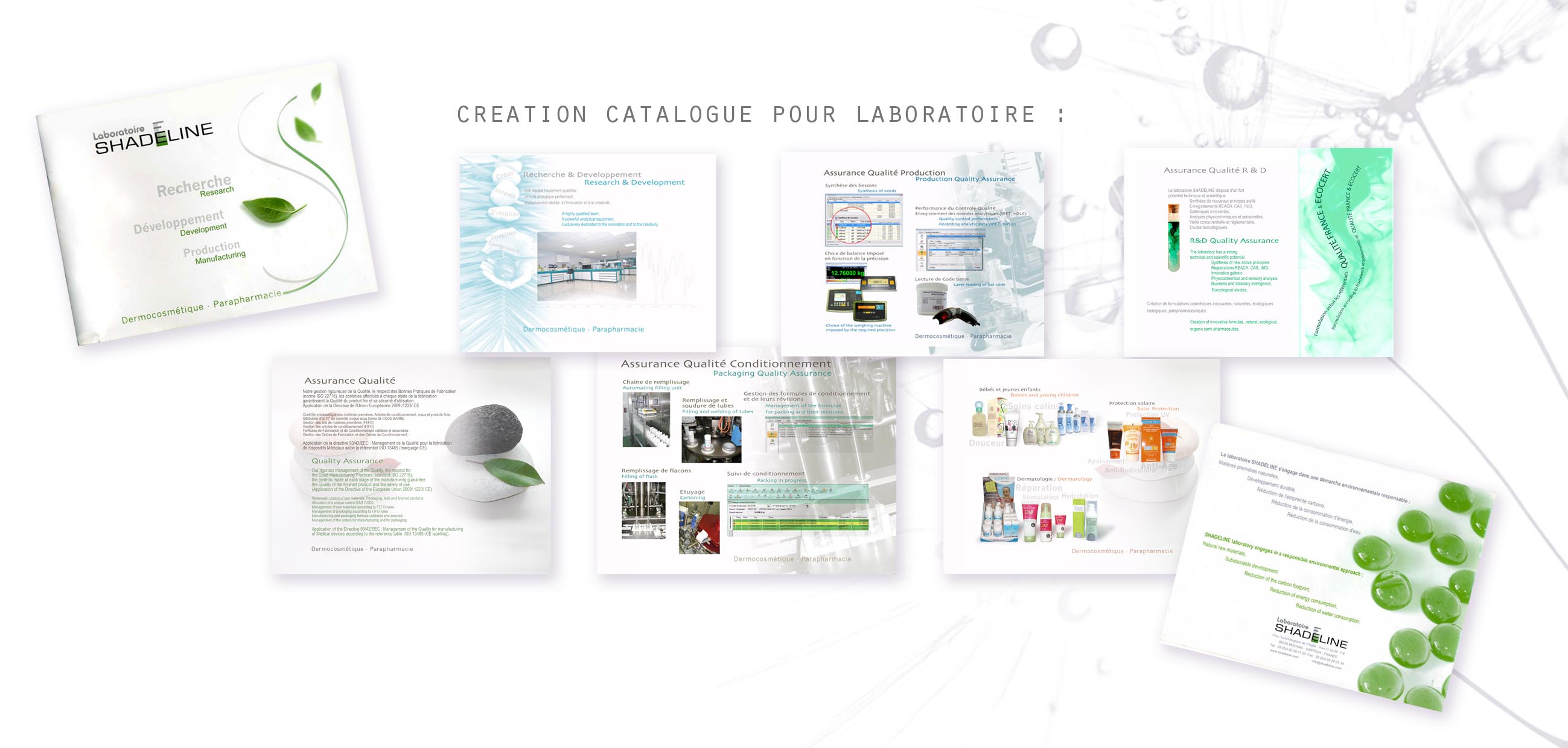 Creation visuelle et mise en page catalogue Laboratoire