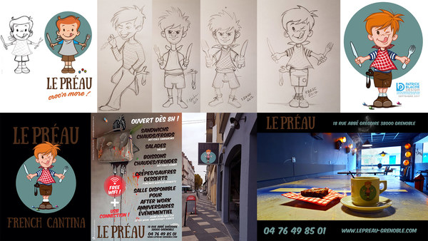 Cration mascotte et enseigne pour restaurant