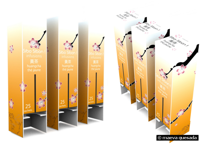 Packaging - Boite de thé (présentation 3D)