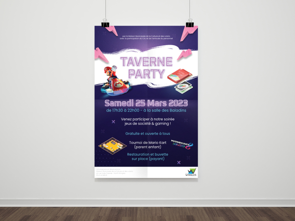 Affiche Taverne Party Wingles