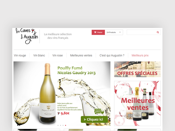 Site e-commerce Les Caves d'Augustin