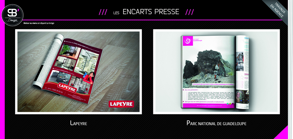 Création d'encarts presse Laper et Parc National de Guadeloupe