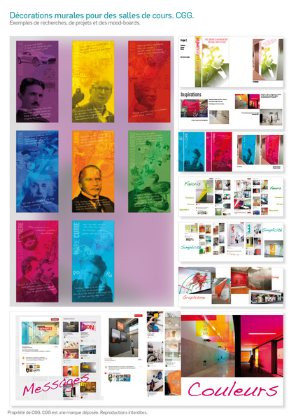 Décorations murales pour des salles de cours. CGG.