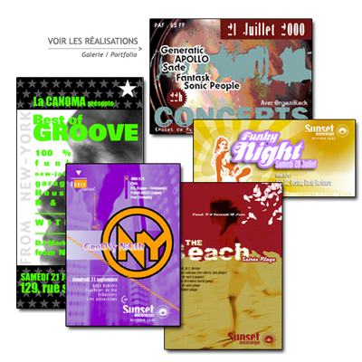 Flyers concert et soirées à thème de discothèques