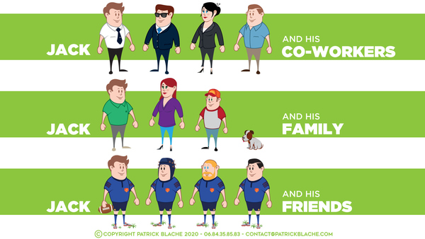 Création de personnages pour la société SCHNEIDER