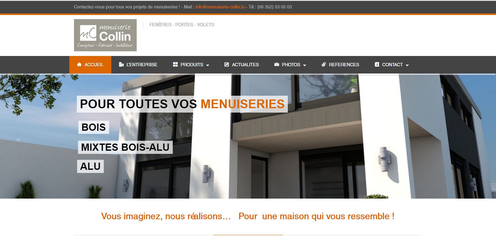 Site internet Wordpress Menuiserie Collin Luxembourg