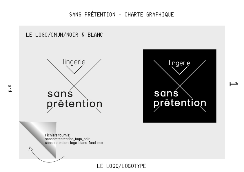 Charte graphique de la nouvelle marque de lingerie Sans Prétention