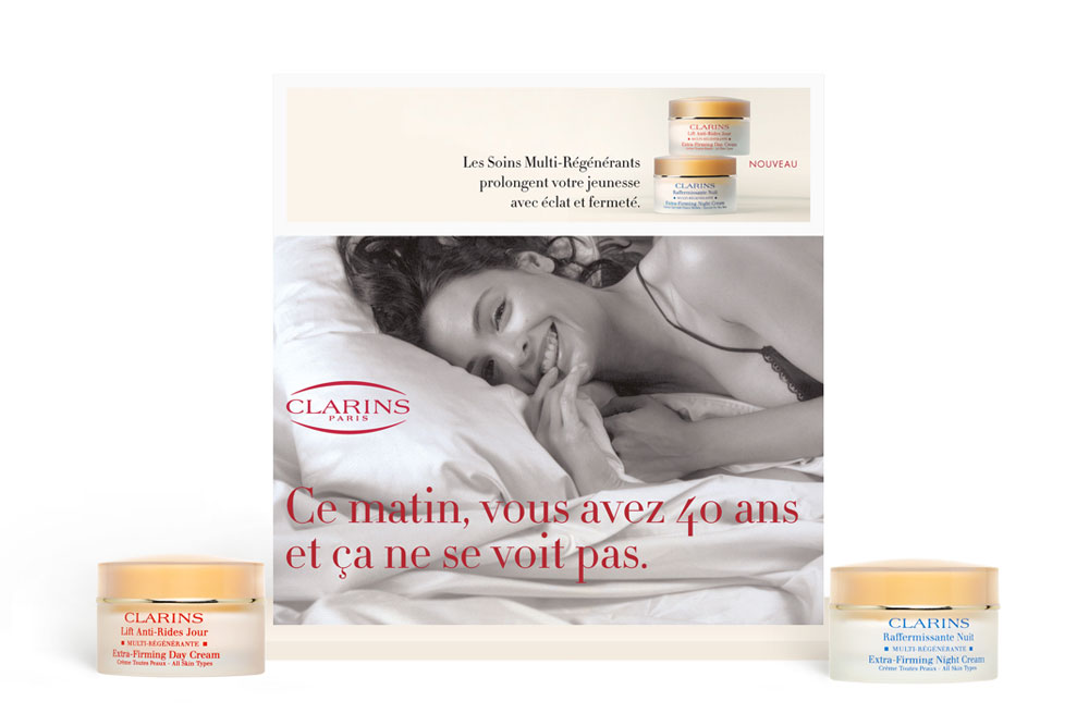 Création PLV carton CLARINS PARIS