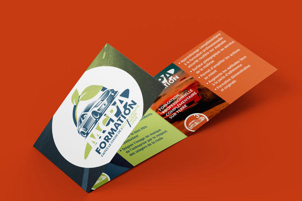 Logo & carte de visite 3 volets MCPA formation éco conduite