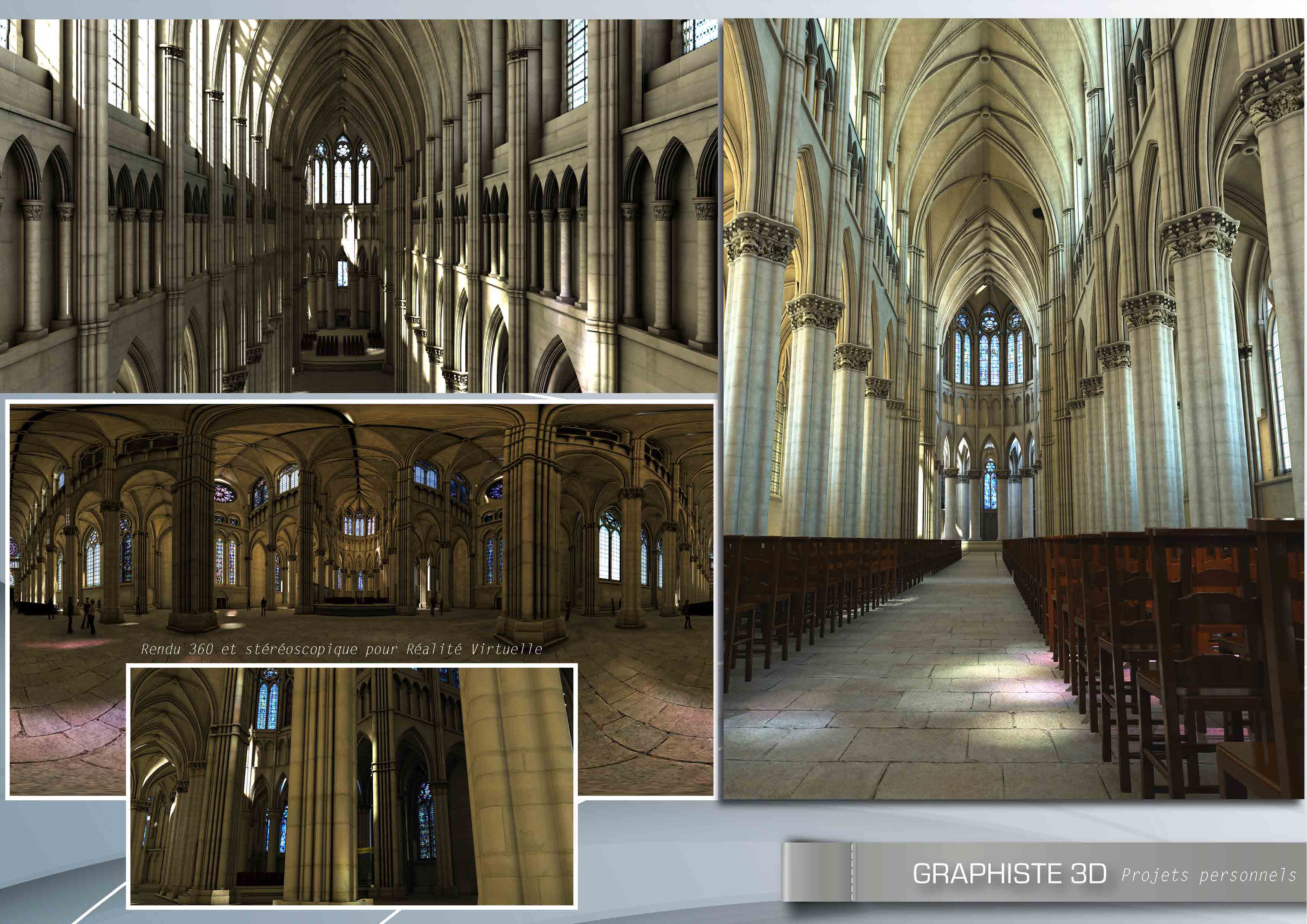 Rendu 3D et VR (360 et streoscopique) de la cathdrale