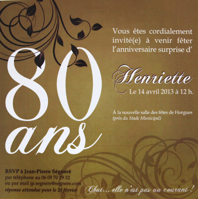 Invitation 80 Ans Portfolio Par Muriel Habens Graphicjobs Com