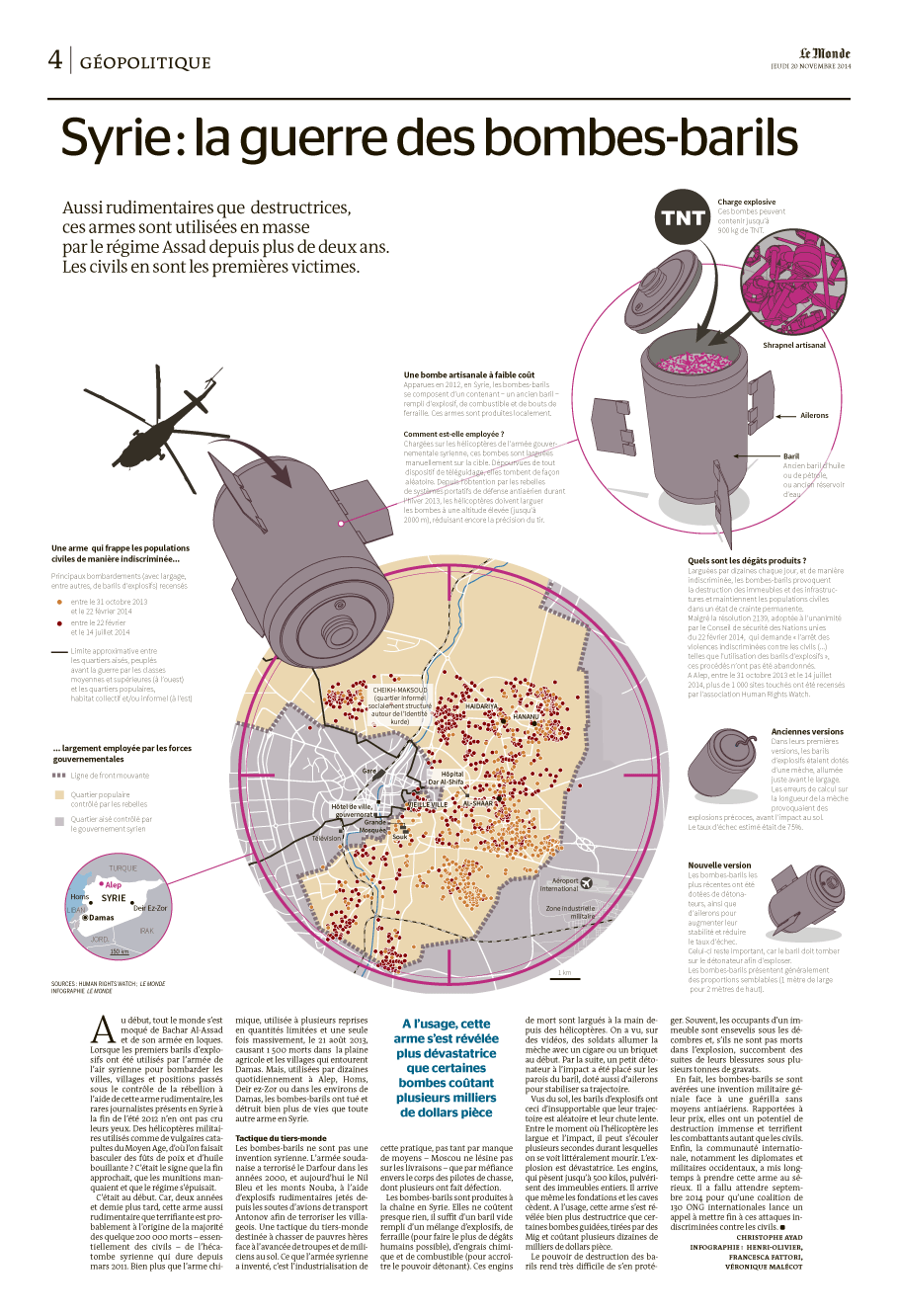 Infographie : les bombes-barils en Syrie