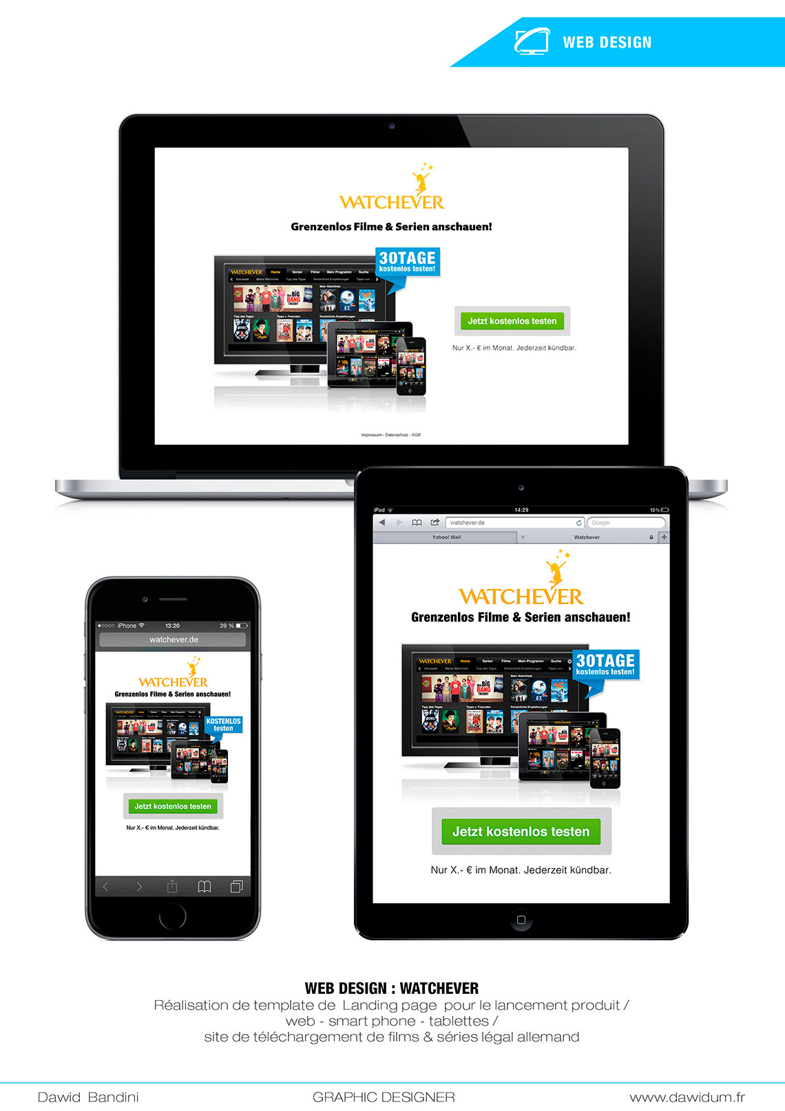 Template de Landing page WATCHEVER