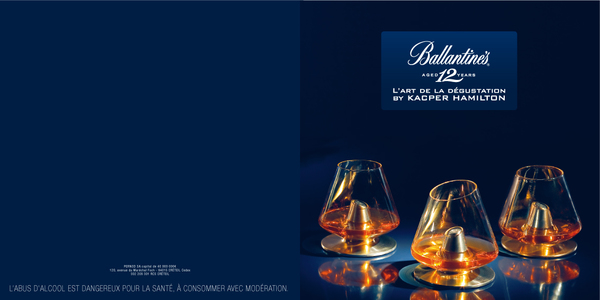 Coffret et leaflet pour Ballantines