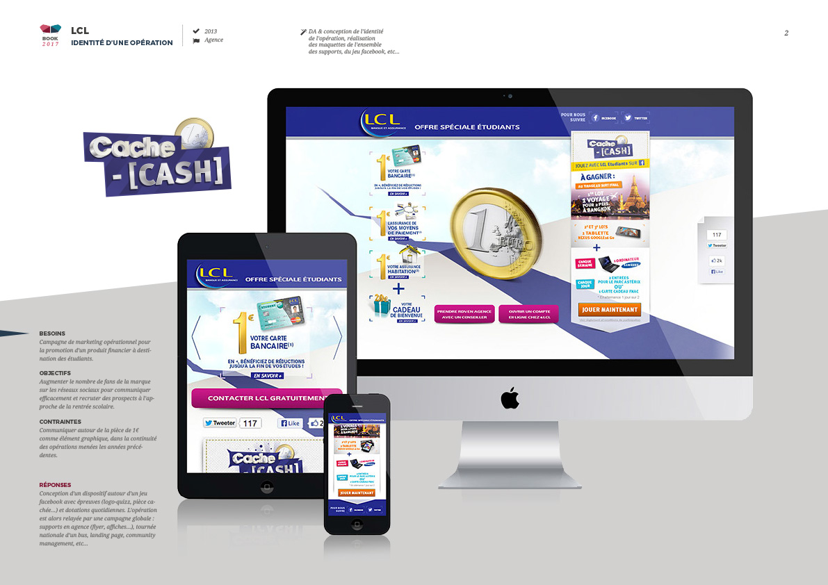 LCL Cache-cash : prsentation projet - landing page responsive