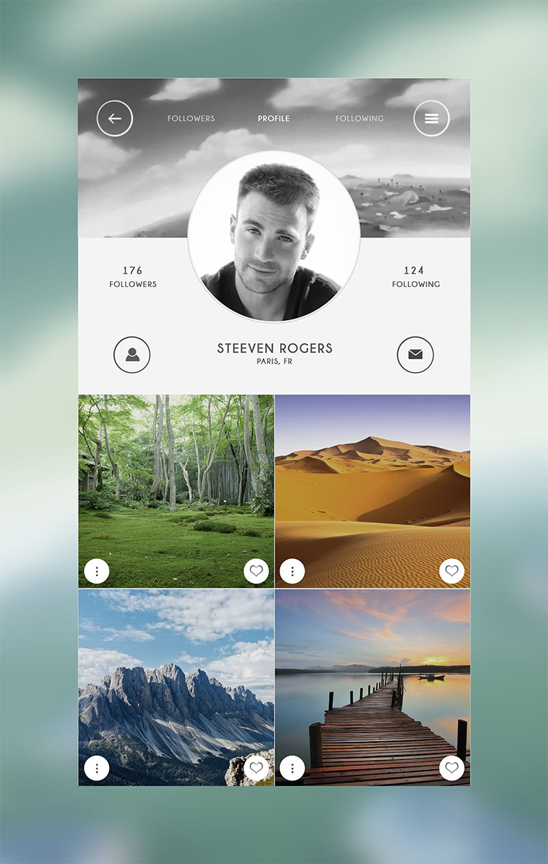 Concept d'écran de profil 1