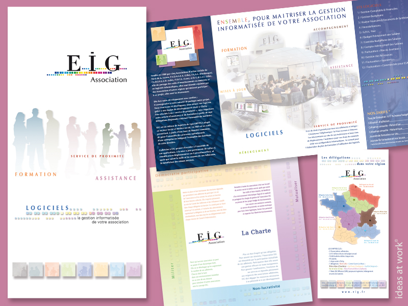 EIG Association - Dépliant 4 volets plis portefeuille