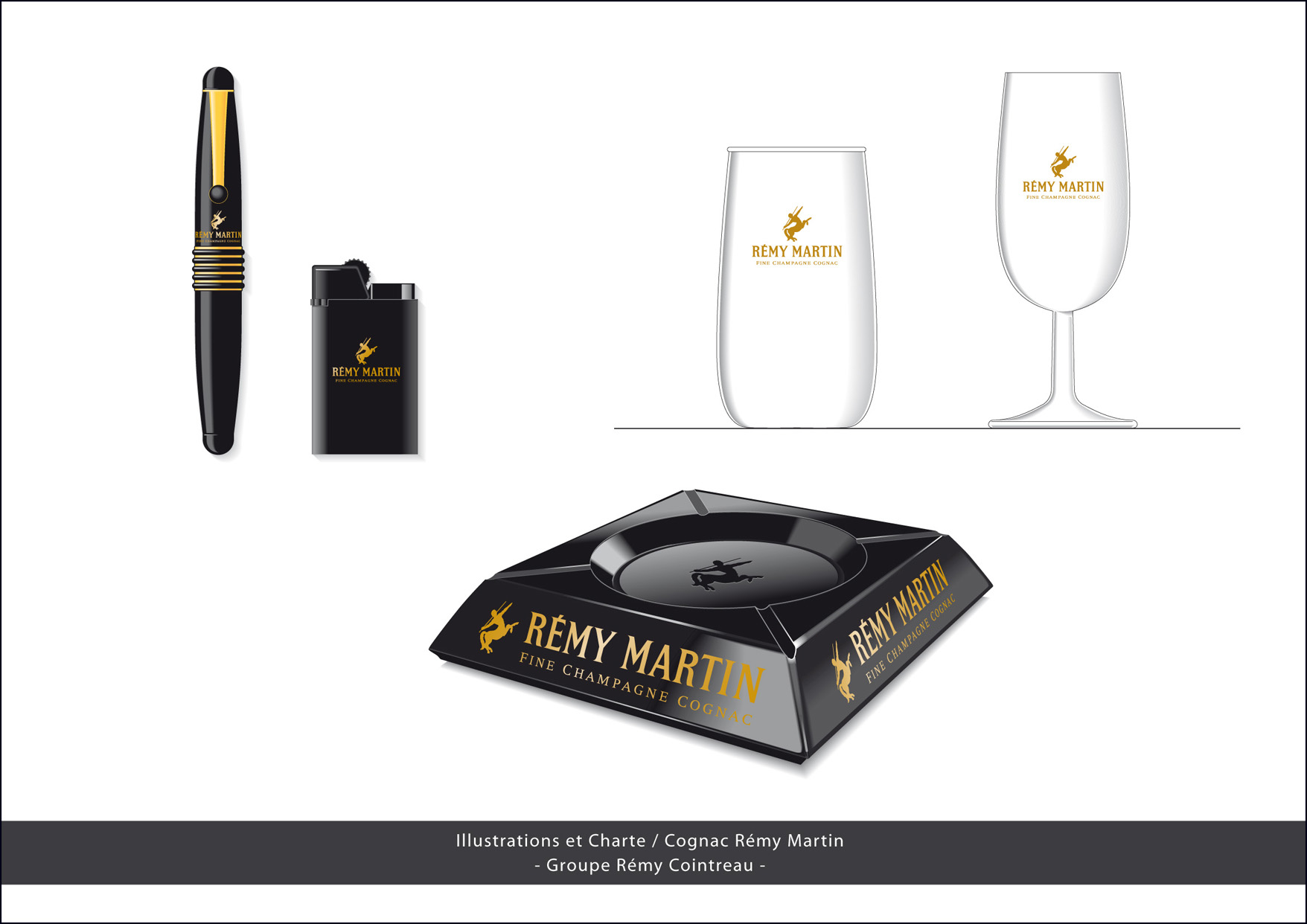 Illustrations et Charte Graphique Cognac Rémy Martin