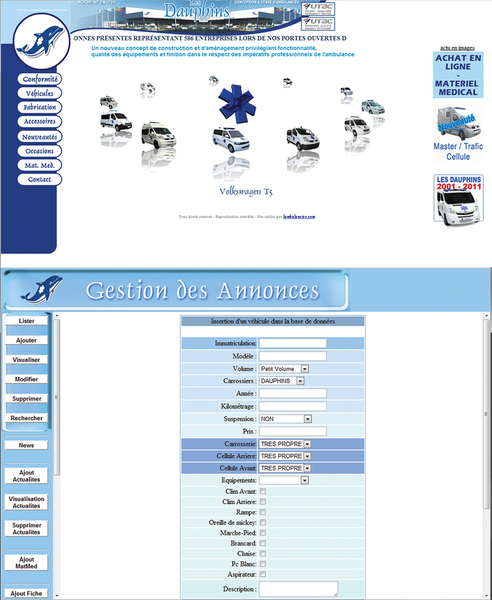 habillage ambulance et création du ste web