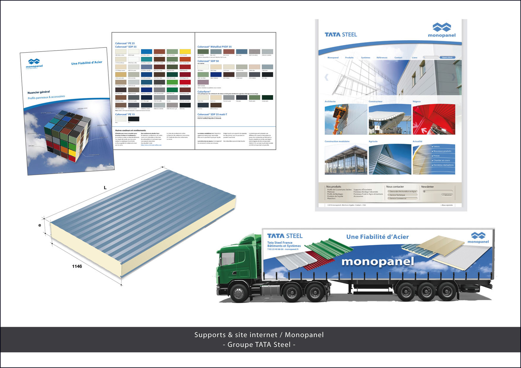 Illustration site internet et camion / Monopanel (TATA Steel)