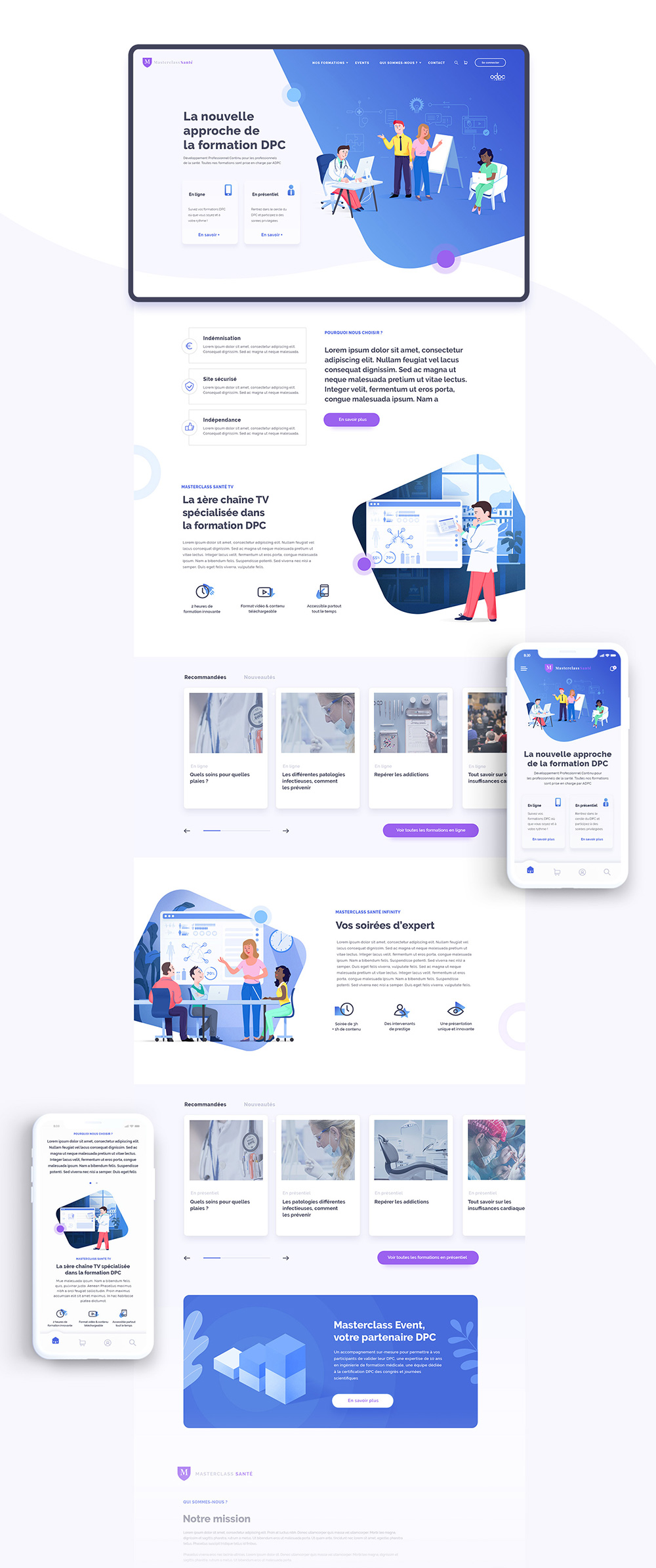 UI/UX design Plateforme de digital learning de la santé