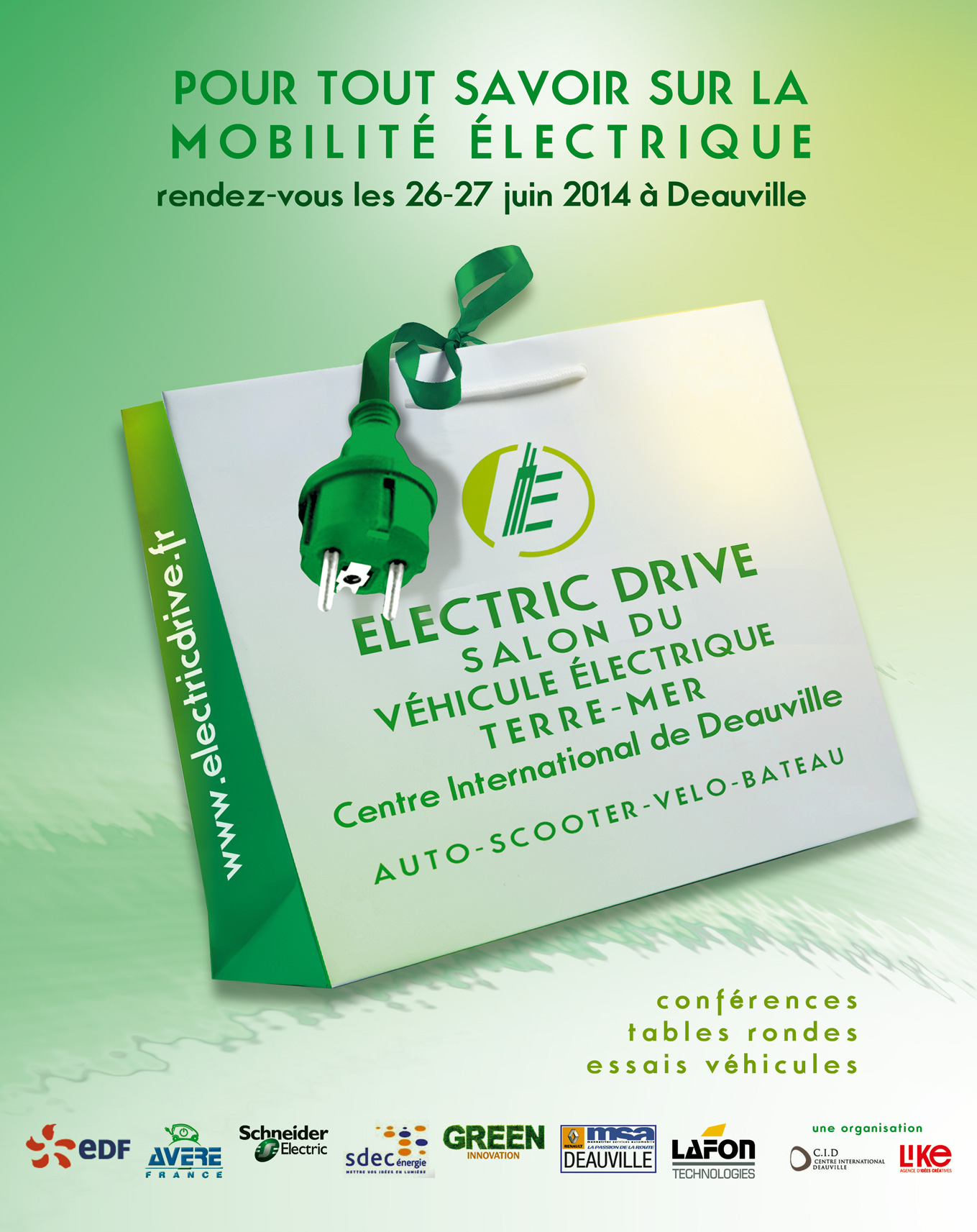 Affiche pour un salon de voiture électrique