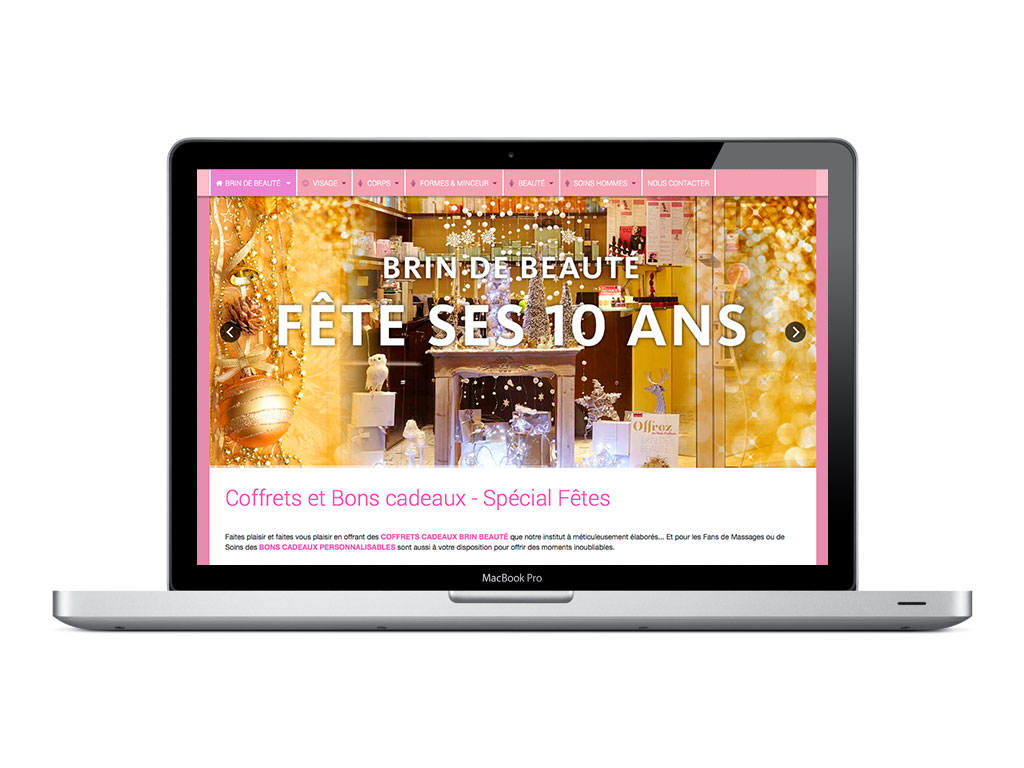 page évènementielle - 10 ans de Brin de Beauté