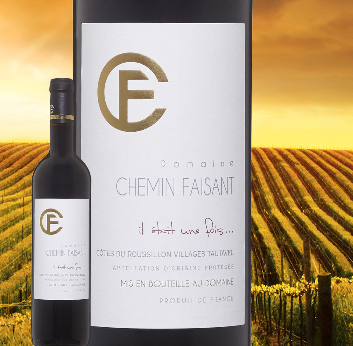 Création étiquette de vin CHEMIN FAISANT