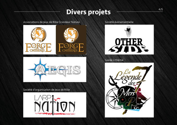 Logos associations jeux de rôle et événementiel 