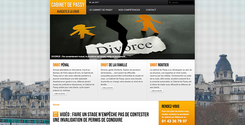 SITE WORDPRESS : CABINET DE PASSY (AVOCAT)