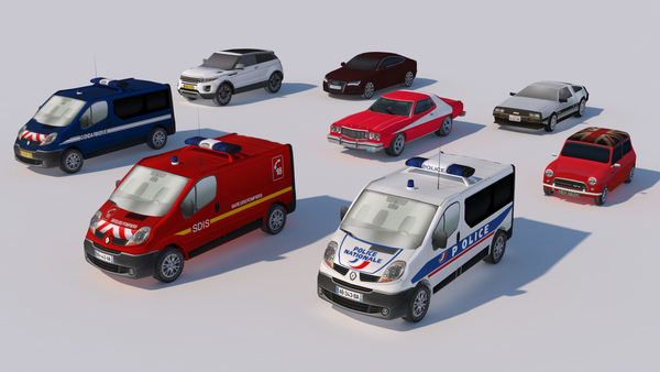 Modélisation 3D low Poly Véhicules