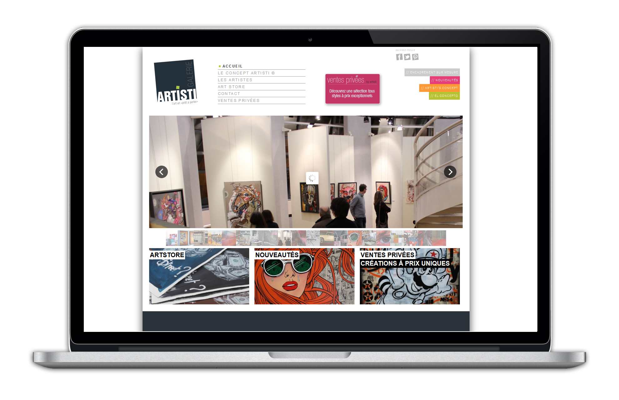 Site web Artisti Galerie